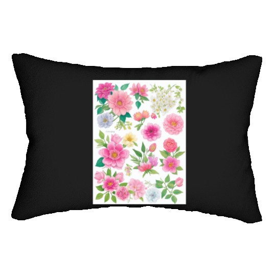 Lavender and Lilac Spring Flowers Lumbar Pillows