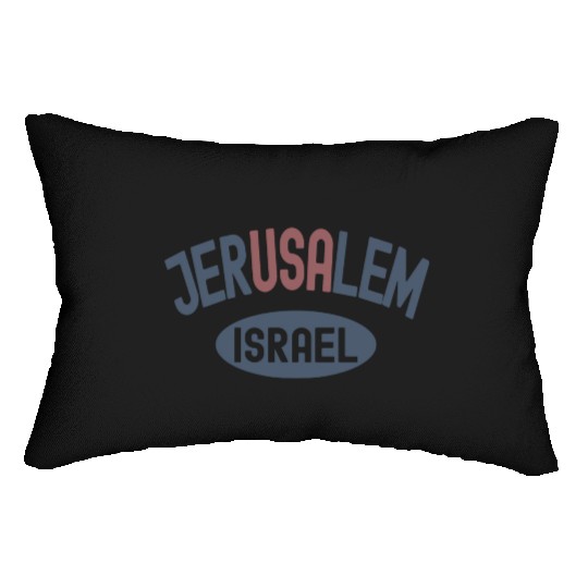 Usa Jerusalem Israel Lumbar Pillows