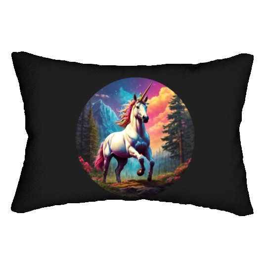 Rainbow Unicorn Lumbar Pillows