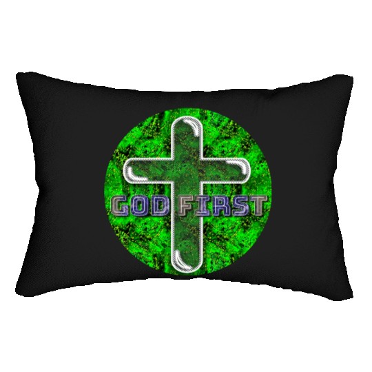 God First [2] Green Lumbar Pillows