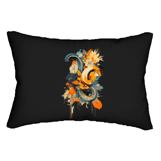 Abstract Banana Flower Lumbar Pillows