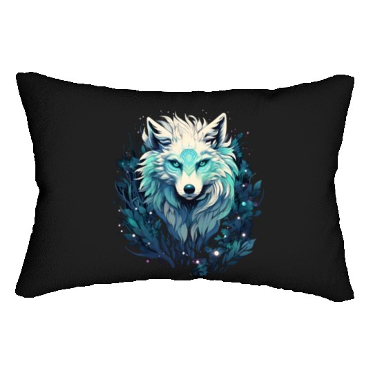 Celestial Lunar Wild Wolf Lumbar Pillows