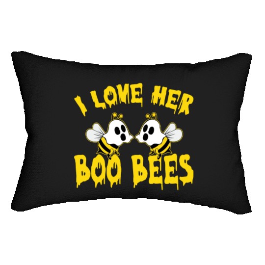 I Love Her Boo Bees Halloween Lumbar Pillows