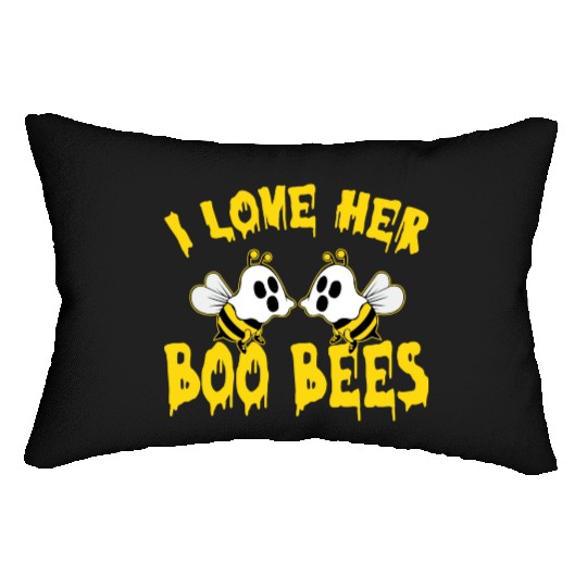 I Love Her Boo Bees Halloween Lumbar Pillows