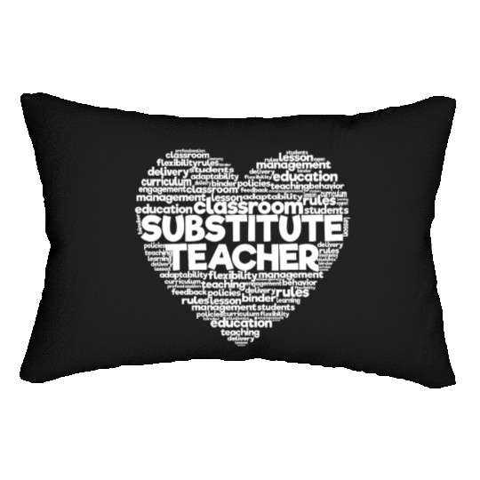 Substitute Teacher Word Cloud Back To School Lumbar Pillows