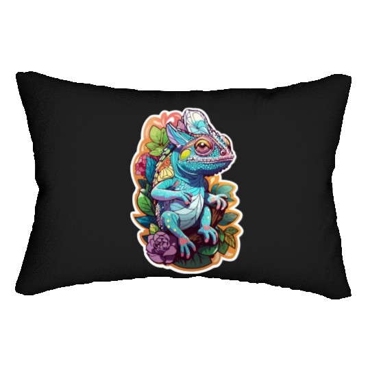 Chameleon kawaii Lumbar Pillows