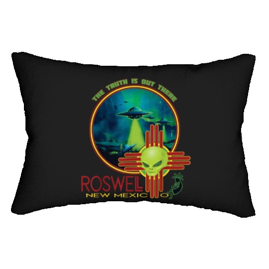 Roswell Aviation New Mexico Alien UFO Lumbar Pillows
