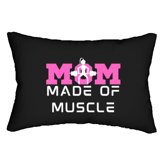 Mom Made Of Muscle Funny Gym Mom Lumbar Pillows