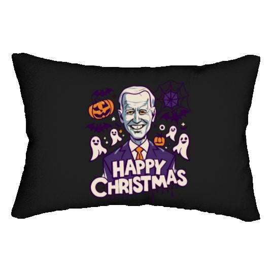 Happy Christmas Joe Biden Funny Halloween Lumbar Pillows