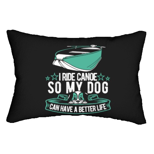 Canoe Canoeing Canoeist Dog Lumbar Pillows