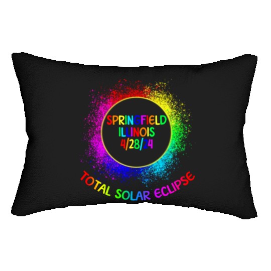 Total Solar Eclipse Springfield Illinois 4/28/24fa Lumbar Pillows