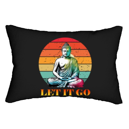 Let It Go, Yoga Buddhism Retro Lumbar Pillows
