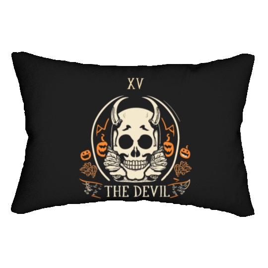 The Devil Tarot Skeleton Halloween Style Lumbar Pillows
