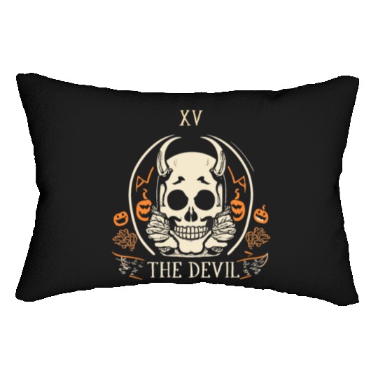 The Devil Tarot Skeleton Halloween Style Lumbar Pillows