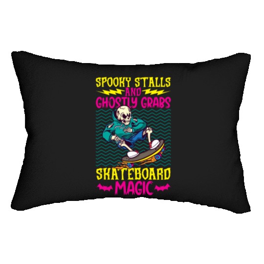 Spooky Horror Skateboarder Halloween Skateboarding Lumbar Pillows