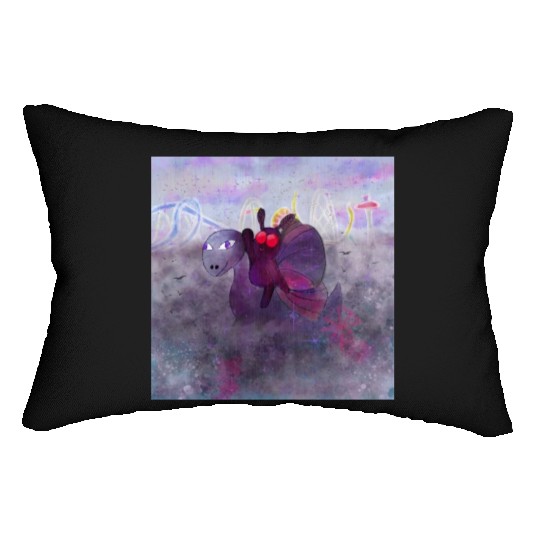 Mothman and Bessie the Lake Erie Monster's Vacay Lumbar Pillows