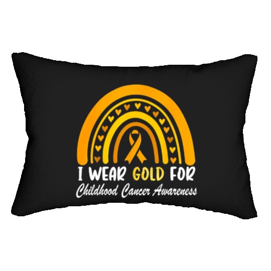 I Wear Gold For Childhood Cancer Awareness Lumbar Pillows