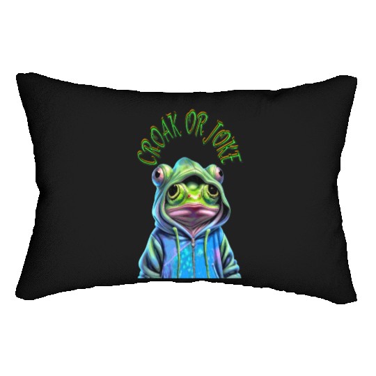 Funny Frog Goes Trick or Treating Lumbar Pillows