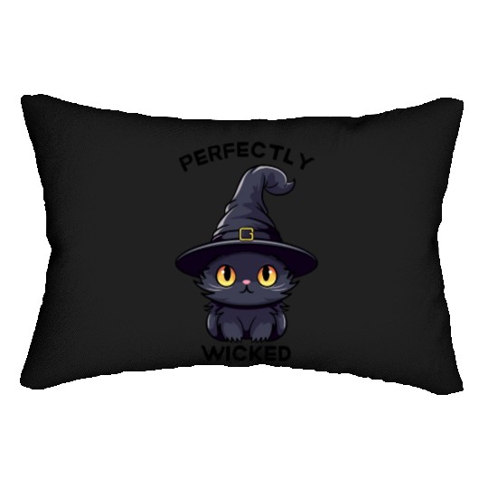 Wicked Cat Witch Funny Halloween Witch Lumbar Pillows