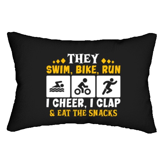Triathlon Swim Bike Run Triathlete Sport Gift Lumbar Pillows