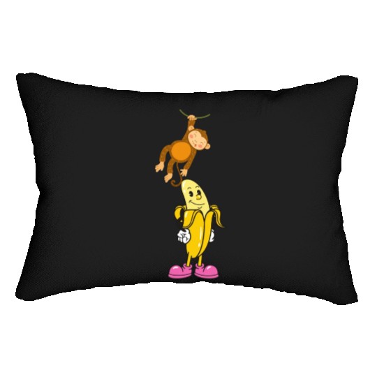 Banana and Monkey Lumbar Pillows