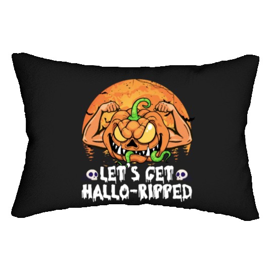 Lets Get Hallo Ripped Lumbar Pillows Funny Halloween