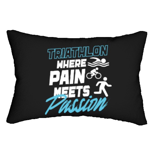 Triathlon Swim Bike Run Triathlete Sport Gift Lumbar Pillows