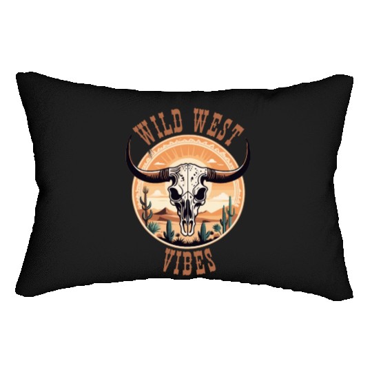 Vintage Cow Skull Wild West Vibes Lumbar Pillows