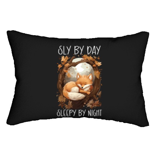 Sleeping Fox Sleepyhead Napping Sleep Fox Lover Lumbar Pillows