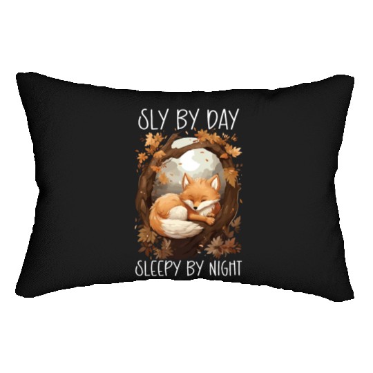 Sleeping Fox Sleepyhead Napping Sleep Fox Lover Lumbar Pillows