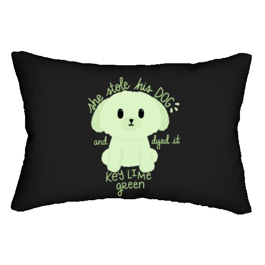Key Lime Green Dog Lumbar Pillows