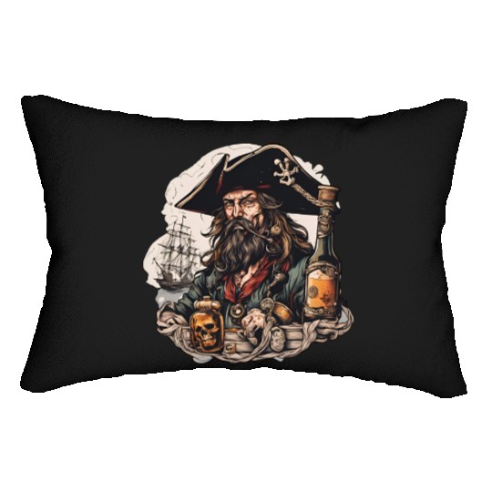 Drunk Pirate / Ahoi / Anchor / Rum / Ship / Boat Lumbar Pillows