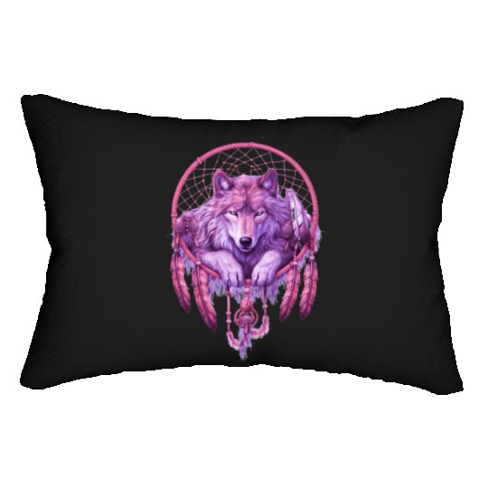 Moonlit Serenade Wolf Lumbar Pillows