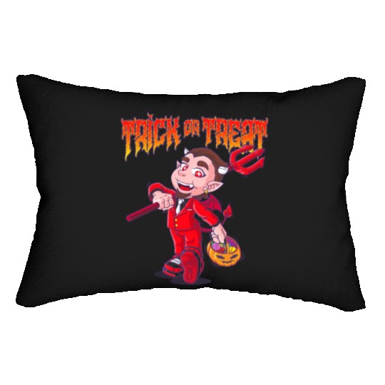 Cute Halloween Trick or Treat Kid Devil Lumbar Pillows