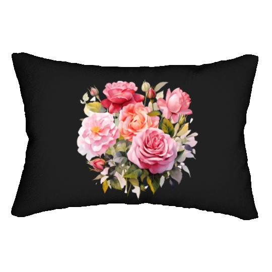 Nature's Artistic Elegance English Rose Tapestry Lumbar Pillows