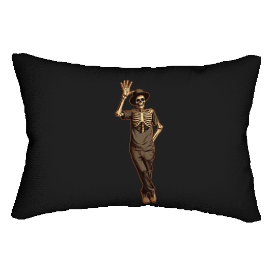 Halloween Skeleton Waving with Hand Lumbar Pillows