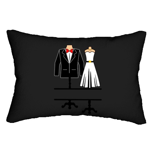 Clothing for bride and groom Lumbar Pillows