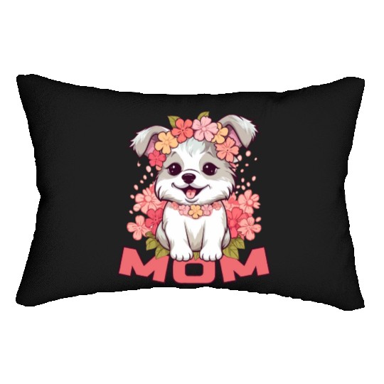 DOG MOM FLORAL Lumbar Pillows