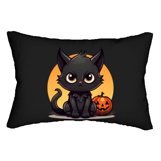 Halloween cartoon cat Lumbar Pillows