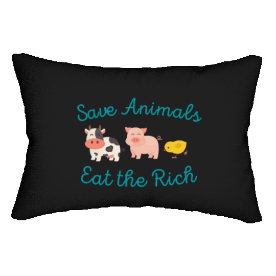 Save Animals Eat the Rich Lumbar Pillows