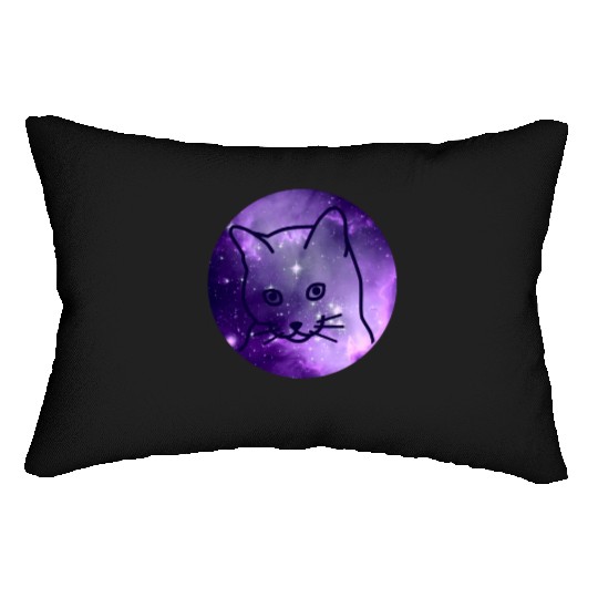 Galaxy Space Cat Funny Cat Lover Lumbar Pillows
