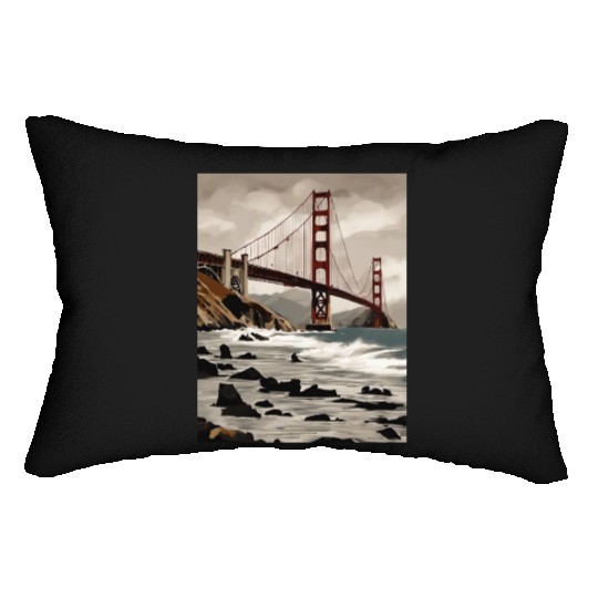 Golden Gate Bridge California Lumbar Pillows, Golden Gate