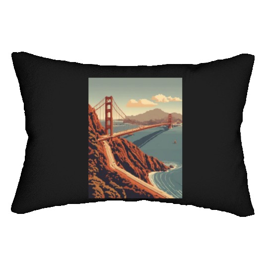 Golden Gate Bridge California Lumbar Pillows, Golden Gate