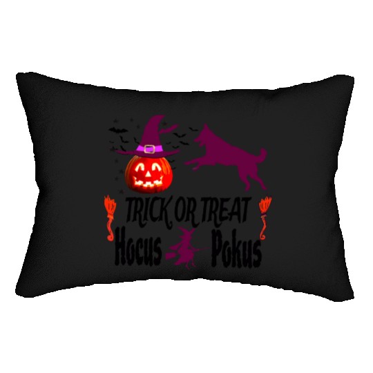 Pumpkin Halloween Trick or Treat Hocus Pocus Dog Lumbar Pillows