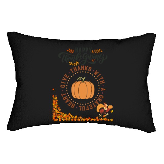 "Happy Thanksgiving Gratitude" Lumbar Pillows