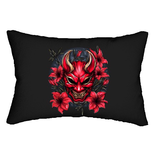 Hannya Red Lily Lumbar Pillows