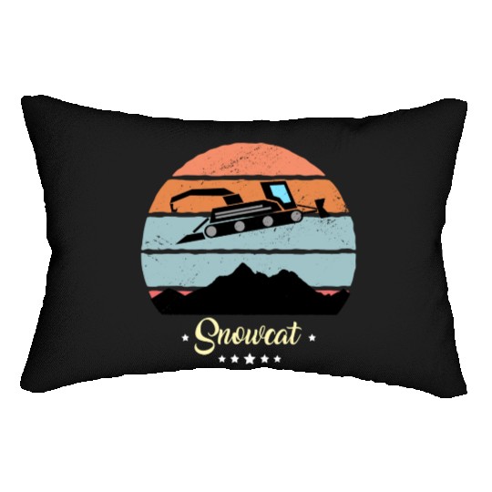 Snowcat Vintage Snow Vehicles Retro Sunset Lumbar Pillows