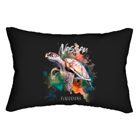 Bahamas Seat Turtle Bahamian Flag Beach Great Shar Lumbar Pillows