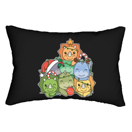 Dinosaur Christmas Tree Funny Animal Lumbar Pillows