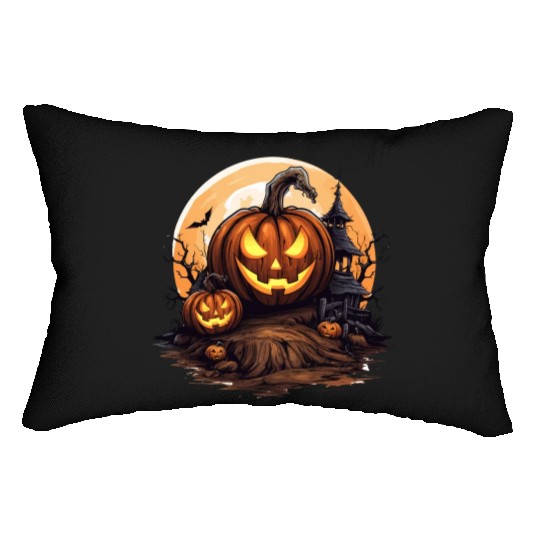 Halloween Haunted House Spell Pumpkin Bat Lumbar Pillows